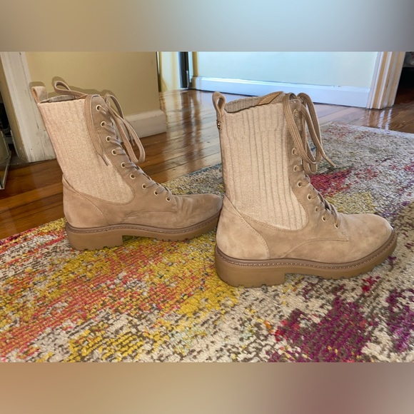 SAM EDELMAN
Lydell Lug Sole Leather & Knit Combat Boots size 7.5 - Picture 4 of 5